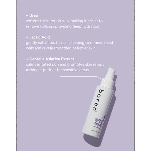 Baren Callus Remover Kit for Feet: Foot File & Peeling Foot Spray