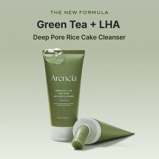 Arencia Green Tea + LHA Deep Pore Rice Cake Cleanser (150ml)