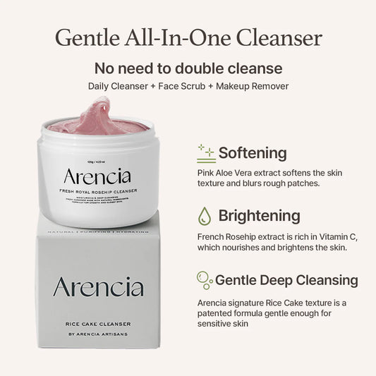 Arencia Fresh Rosehip Rice Mochi Cleanser 120g