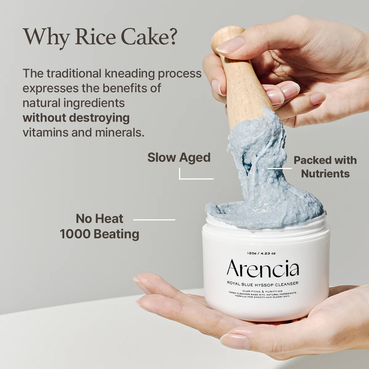 Arencia Blue Hyssop Rice Mochi Cleanser-120g