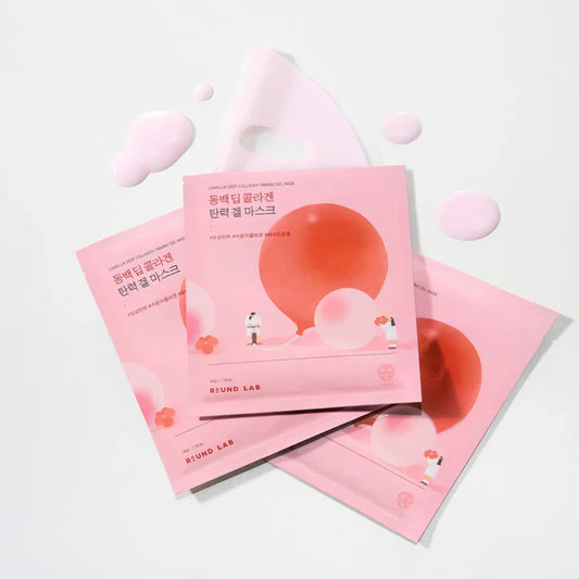 Round Lab Camellia Deep Collagen Firming Gel Mask-1 Box (4 Sheet Masks)
