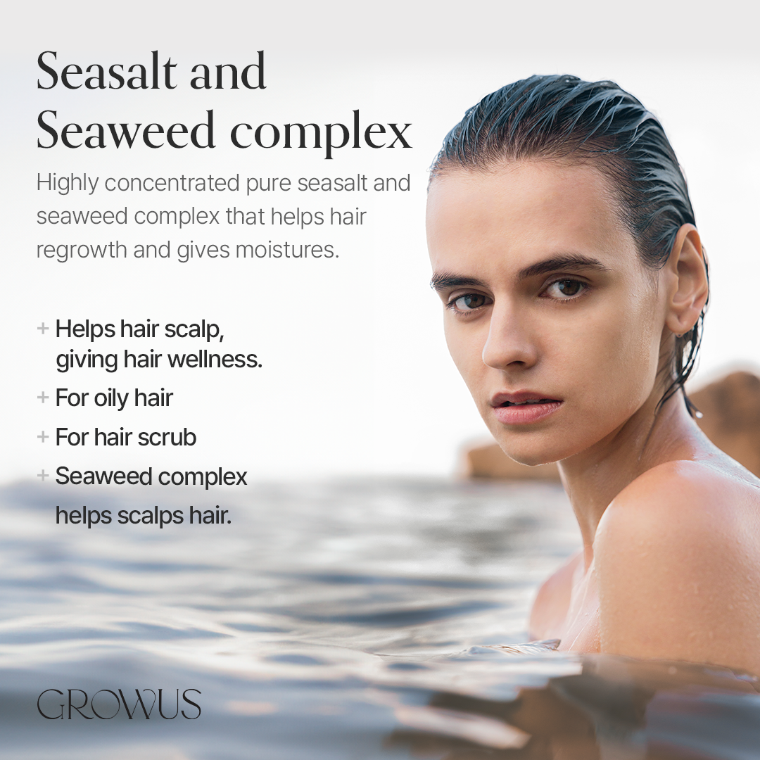 Growus Sea Salt Therapy Shampoo 500ml-Scalp Reset,Root Revival, Ocean Care