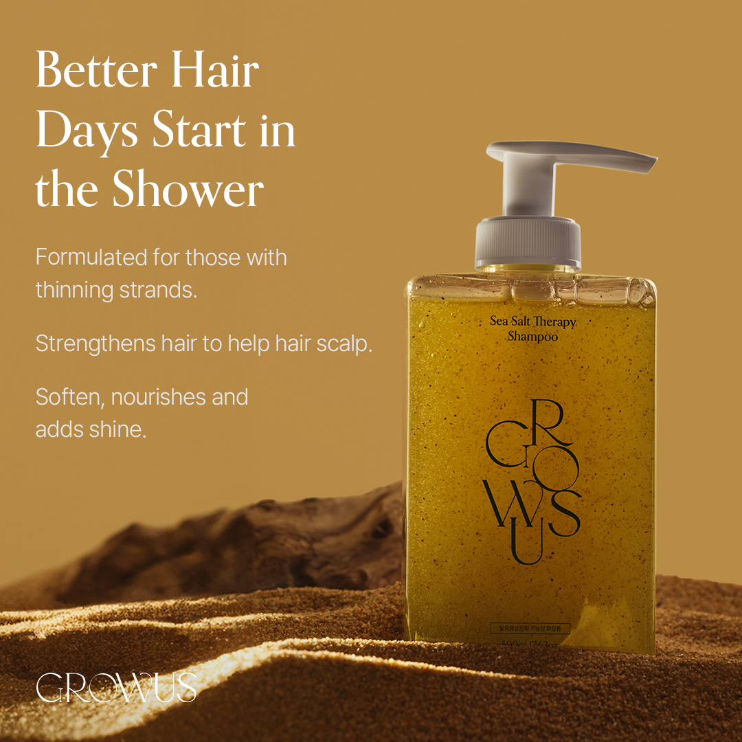Growus Sea Salt Therapy Shampoo 500ml-Scalp Reset,Root Revival, Ocean Care