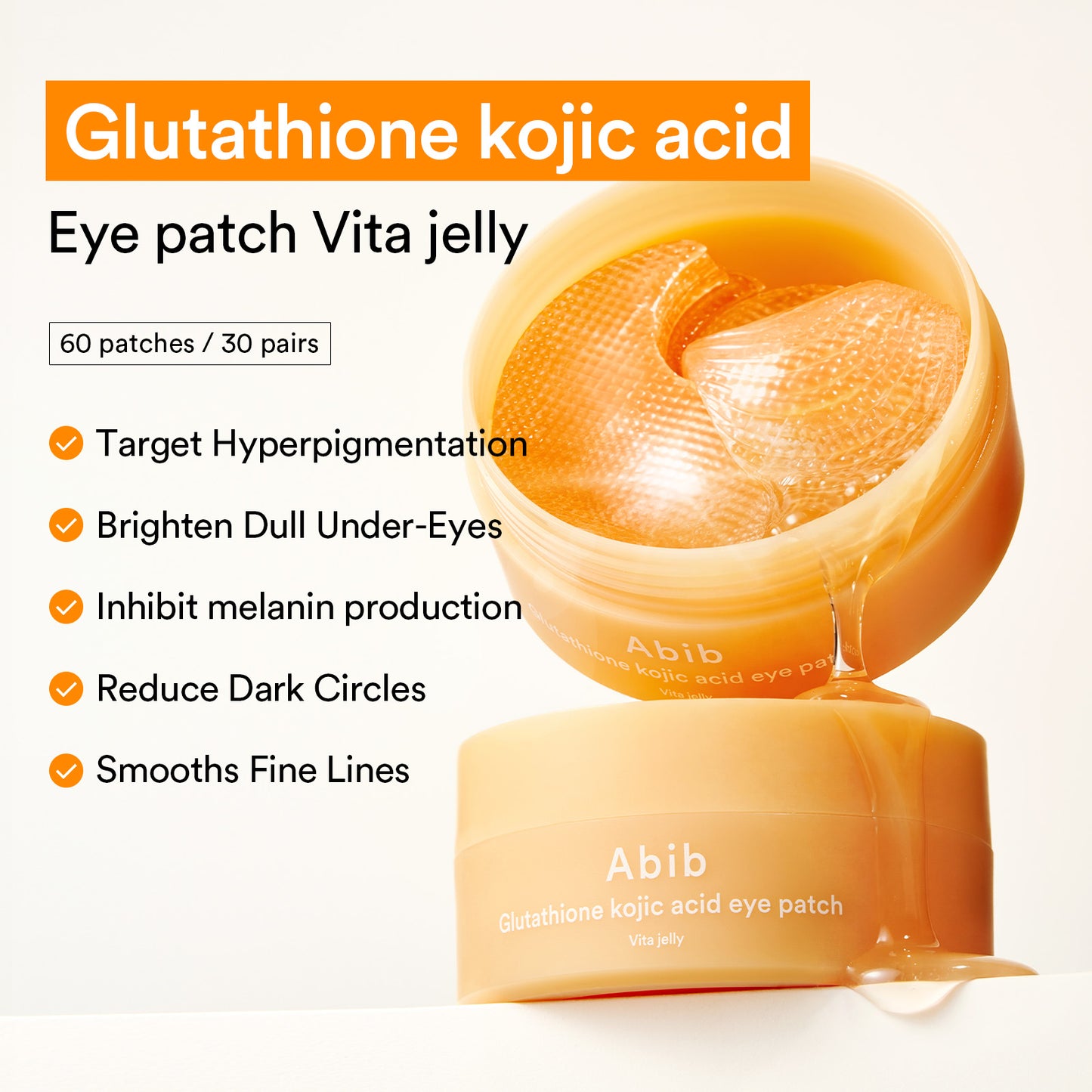 Abib Glutathione Kojic Acid Eye Patch Vita Jelly (60 Patches)
