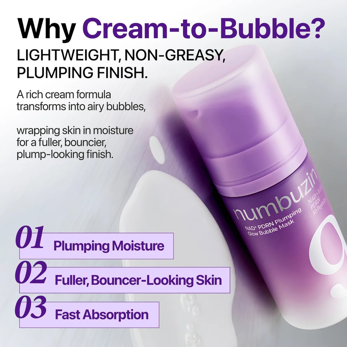 Numbuzin No.9 NAD+ PDRN Plumping Skin Prep Bubble Mask – 85ml