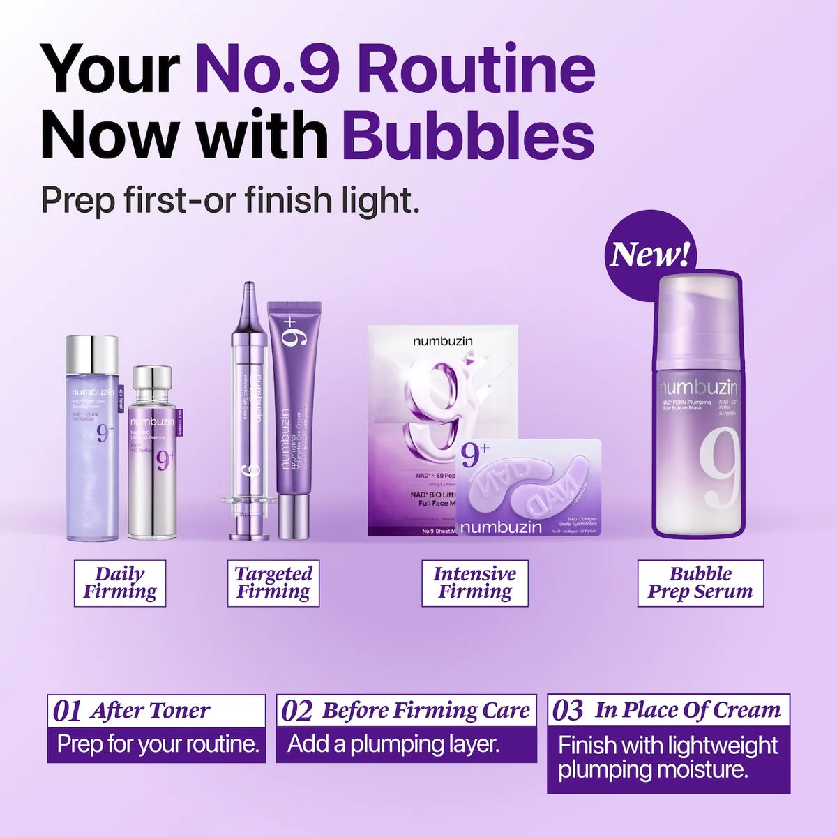 Numbuzin No.9 NAD+ PDRN Plumping Skin Prep Bubble Mask – 85ml