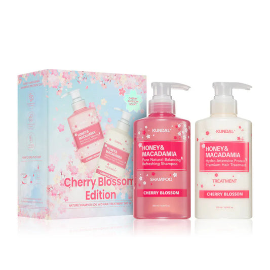 KUNDAL Cherry Blossom Edition|Honey & Macadamia Shampoo & Treatment Set (500ml + 500ml)