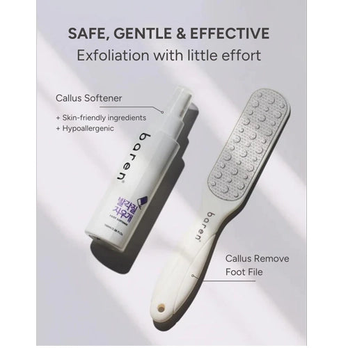 Baren Callus Remover Kit for Feet: Foot File & Peeling Foot Spray