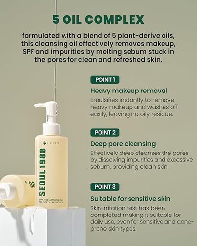 KSecret Seoul 1988 Cleansing Oil: Pine Cica 1% + Probiotics (200ml)