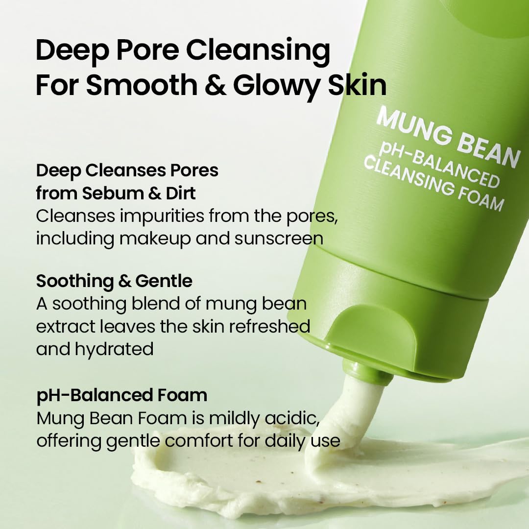 beplain Mung Bean pH-Balanced Cleansing Foam 160ml