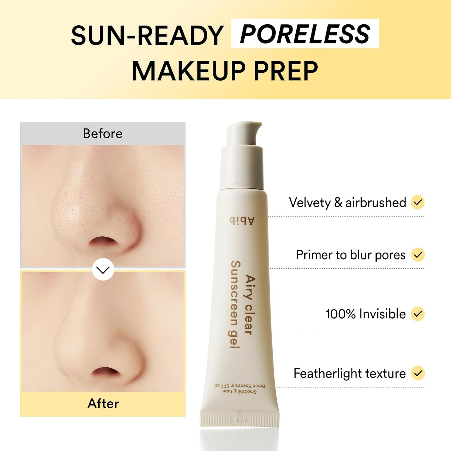 Abib Airy Clear Sunscreen Gel Smoothing Tube SPF 30 30ml