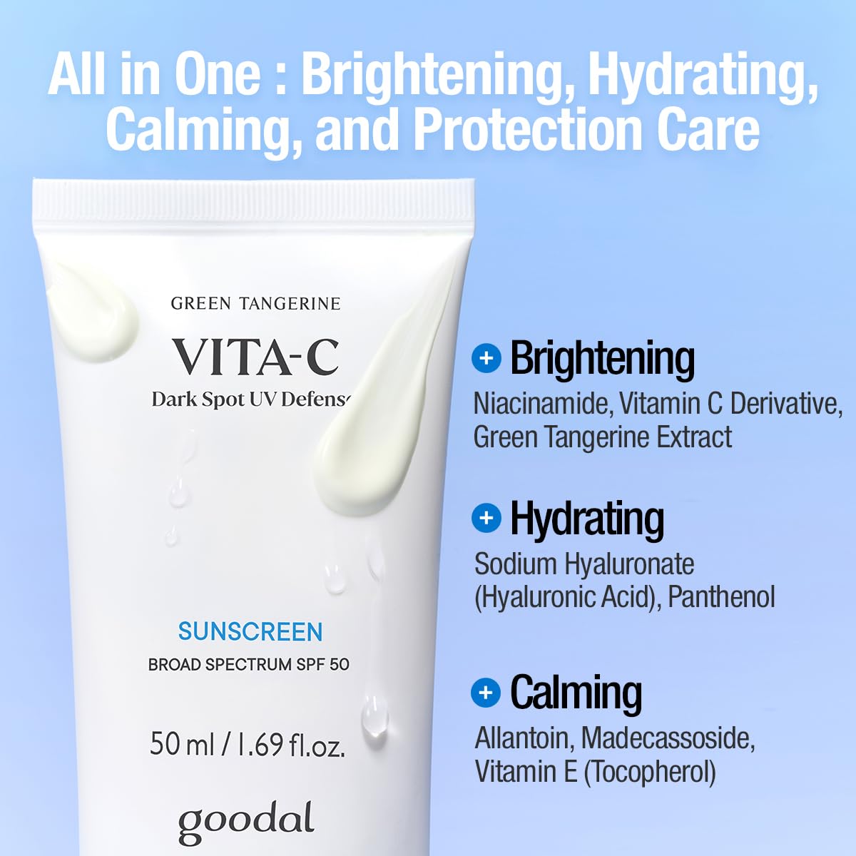 Goodal Green Tangerine Vita-C Dark Spot UV Defense Sunscreen SPF 50 50ml