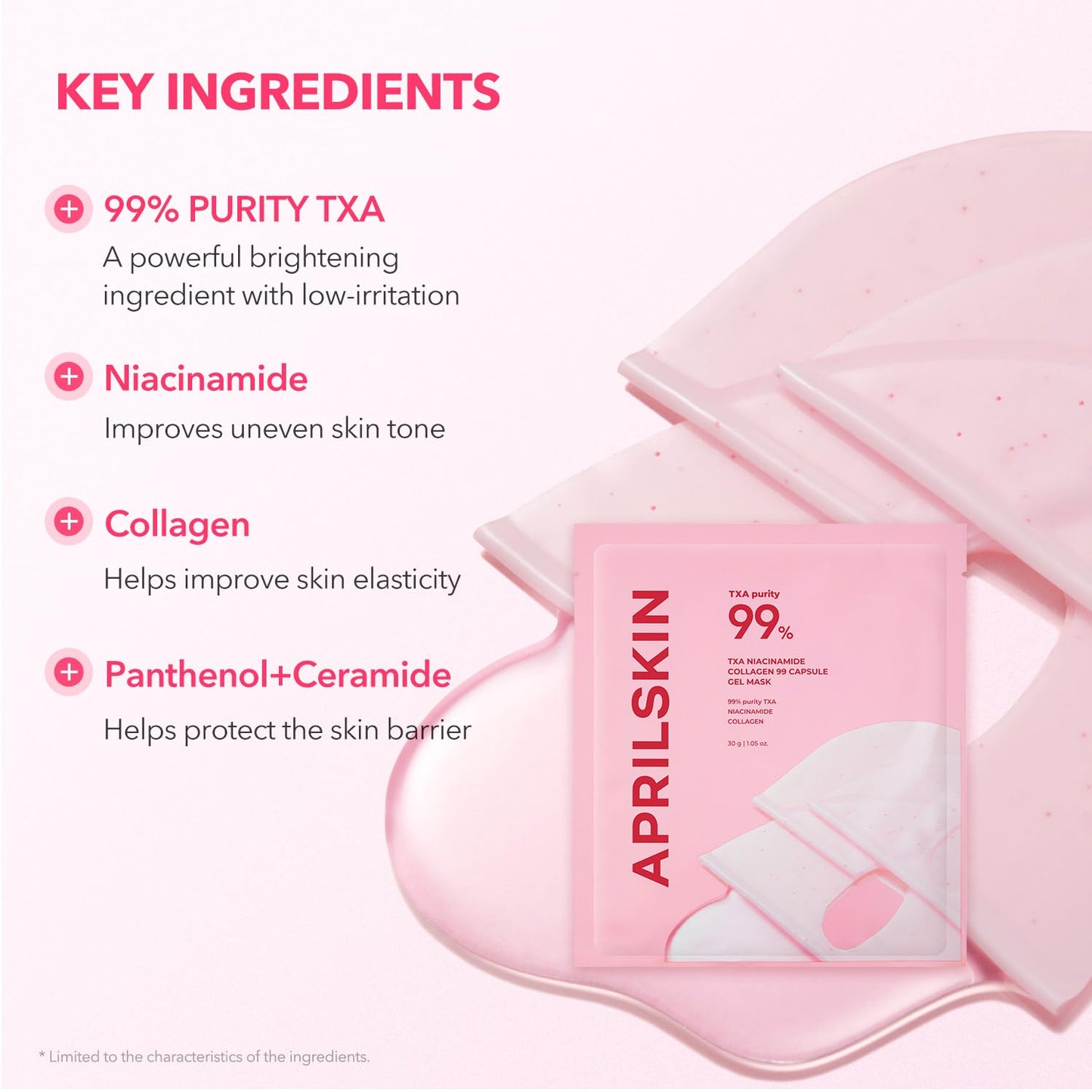 April Skin TXA Niacinamide Collagen 99 Capsule Gel Mask (4 Sheets)