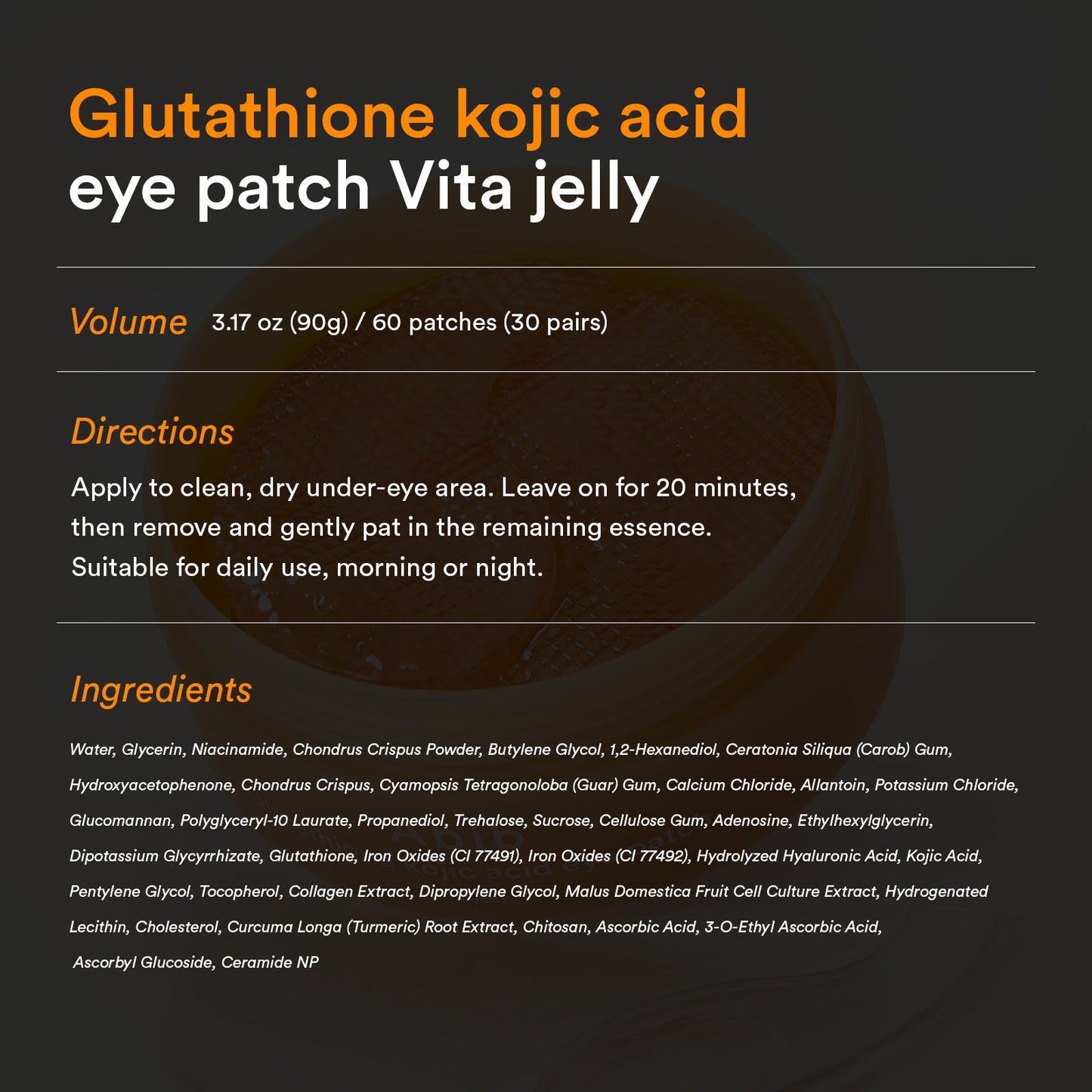 Abib Glutathione Kojic Acid Eye Patch Vita Jelly (60 Patches)