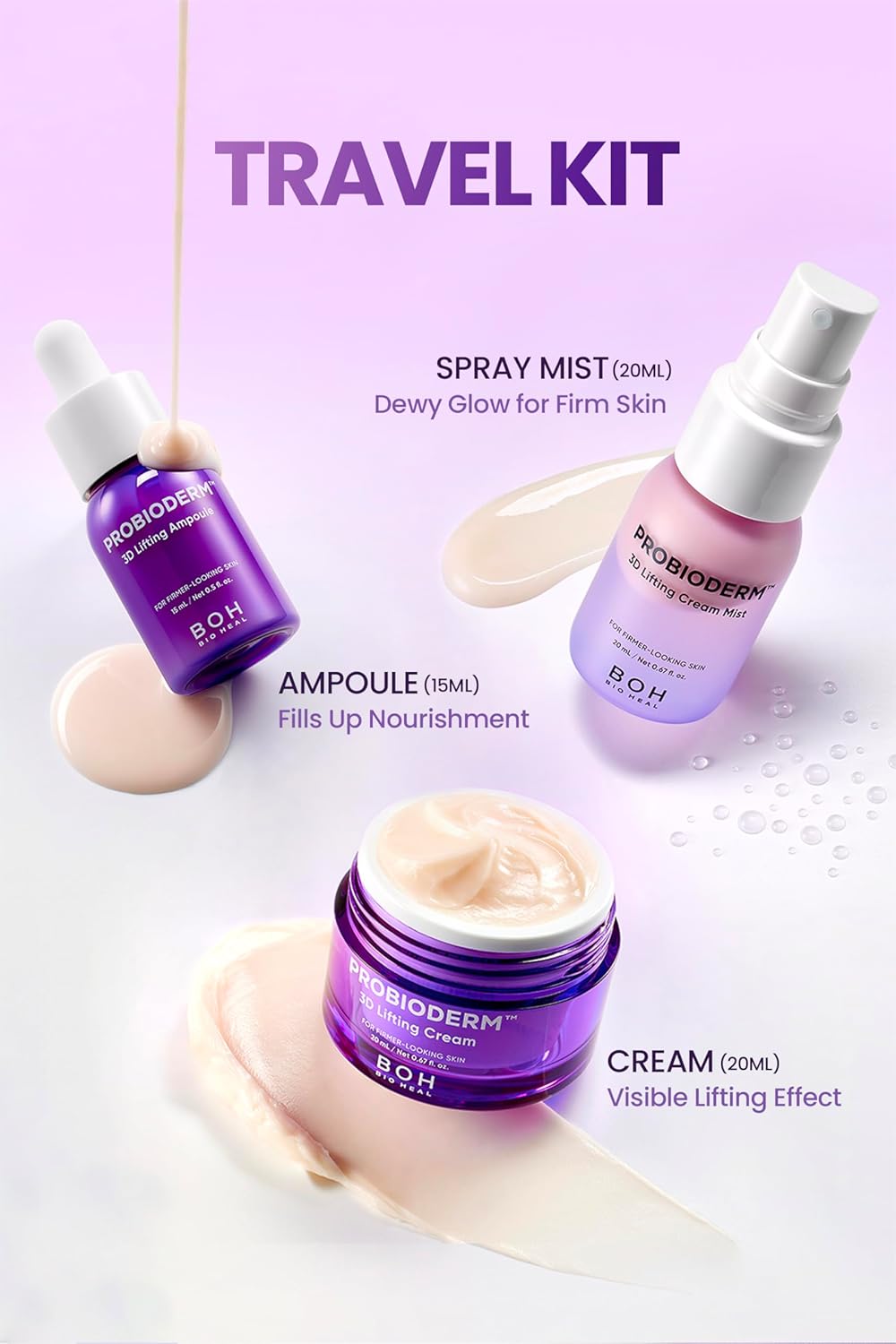 BIOHEAL BOH Probioderm™ 3D Lifting Travel Kit (3-Piece Set+ Travel Bag)