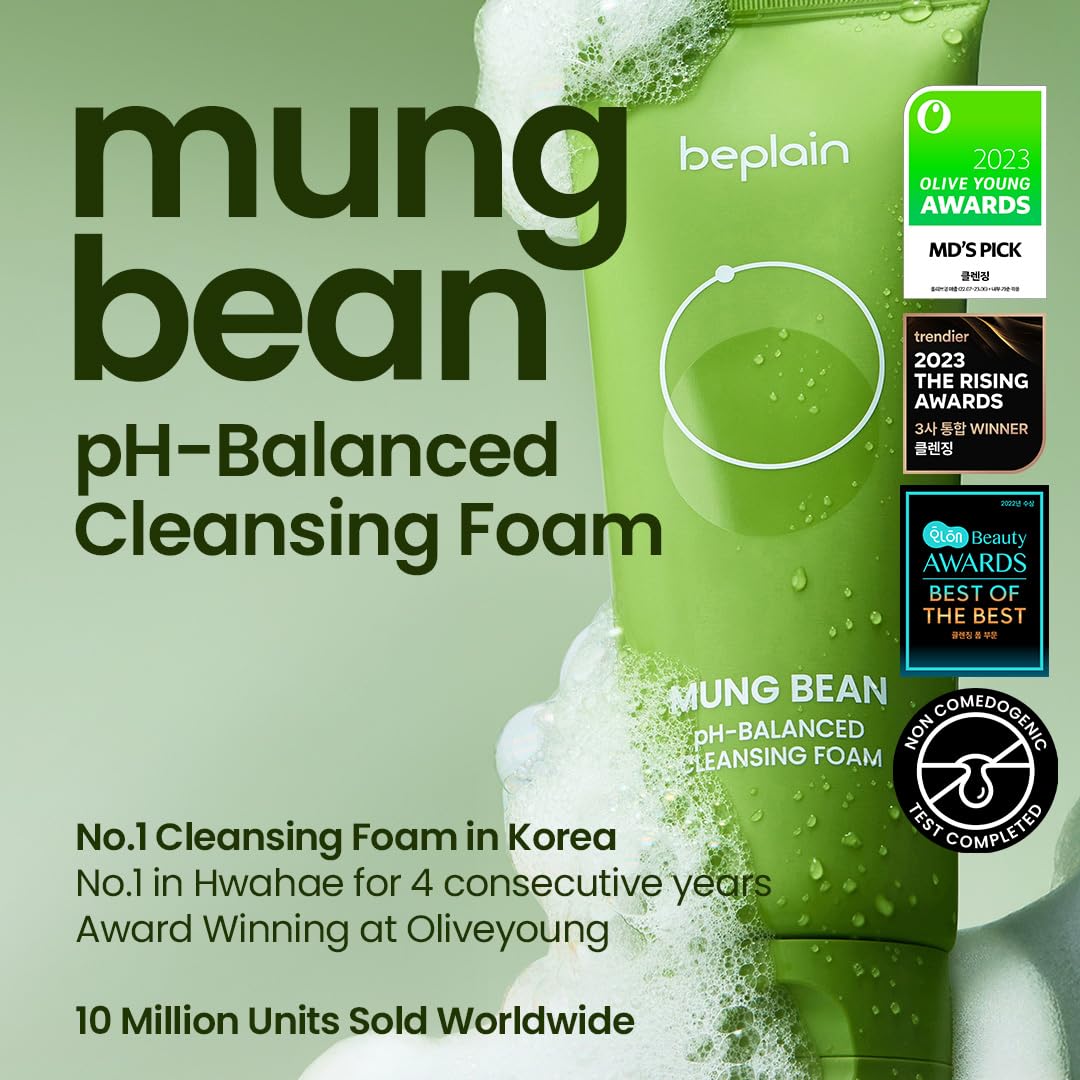 beplain Mung Bean pH-Balanced Cleansing Foam 160ml