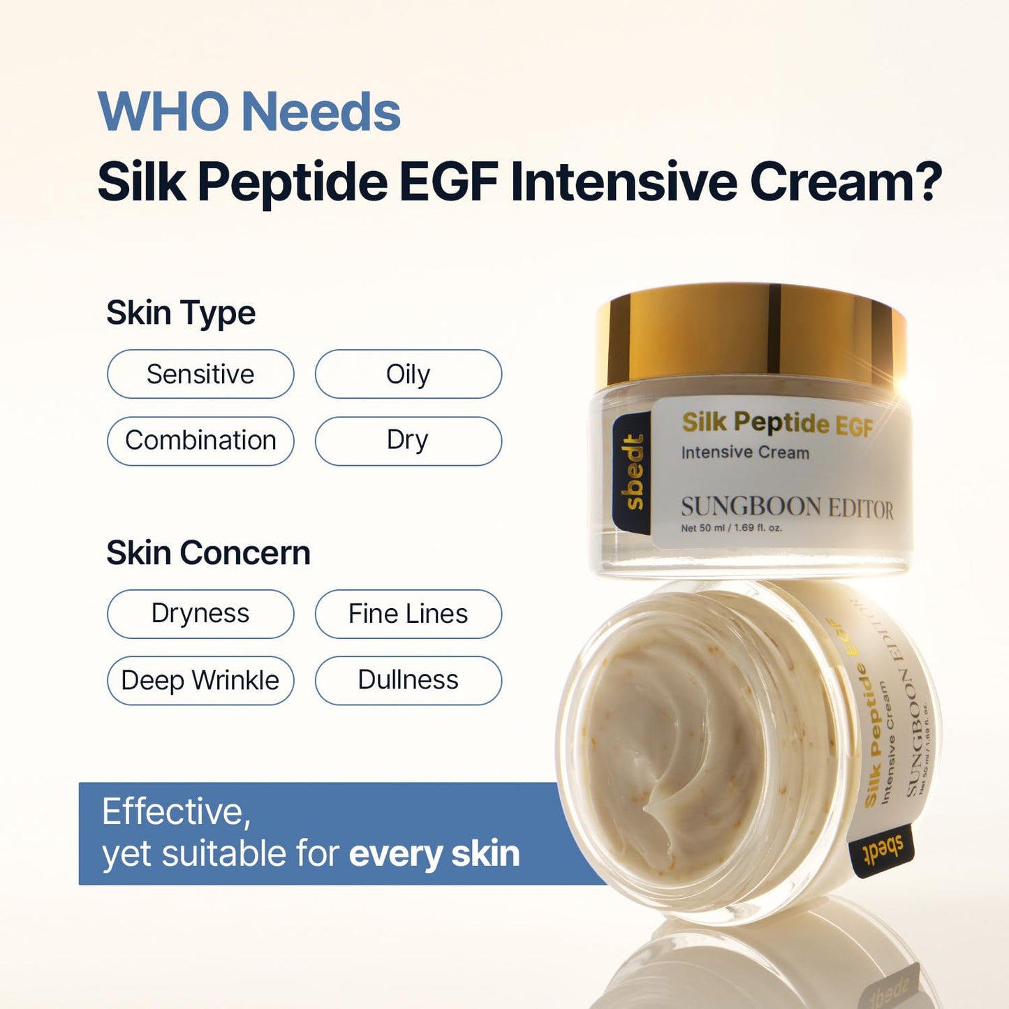 Sungboon Editor Silk Peptide EGF Intensive Cream 50ml