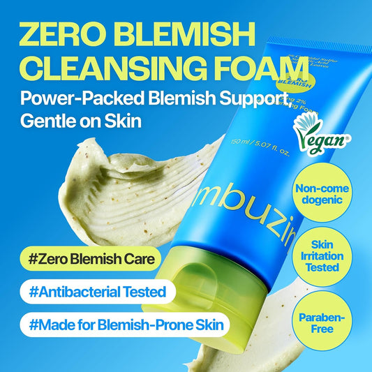 Numbuzin Zero Blemish Clarifying 2% Sulfur Cleansing Foam – 150ml