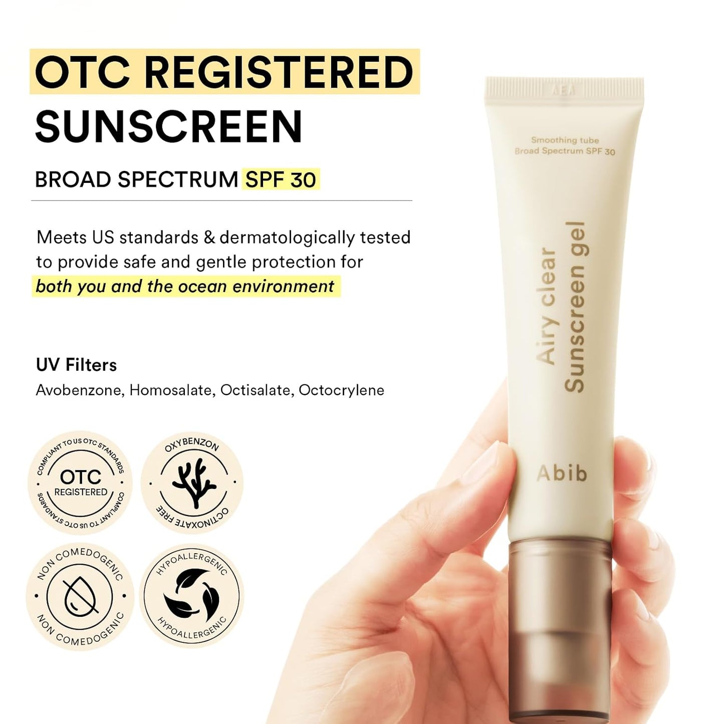 Abib Airy Clear Sunscreen Gel Smoothing Tube SPF 30 30ml