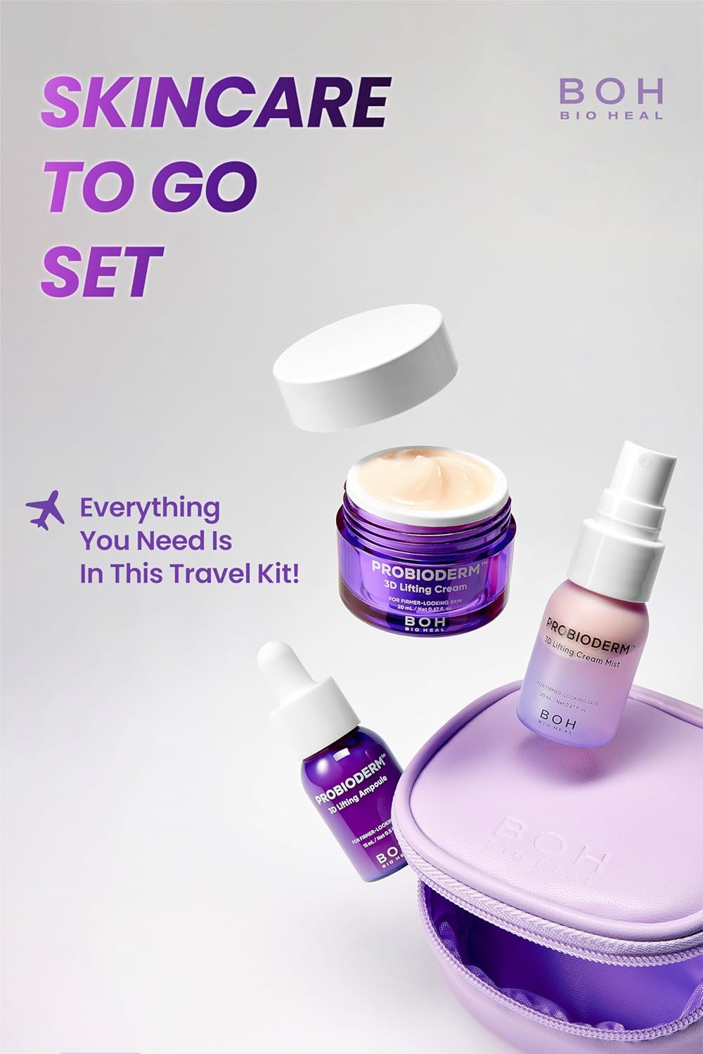 BIOHEAL BOH Probioderm™ 3D Lifting Travel Kit (3-Piece Set+ Travel Bag)