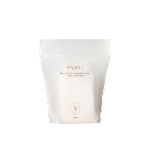 Heveblue Bleach-Free Biodegradable Stretchy 100% Cotton Pads – 60ea