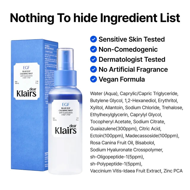 Dear Klairs Blue EGF Calming Mist – 100ml