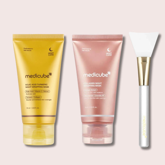 Medicube Collagen & Kojic Acid Night Wrapping Mask Bundle (2 PACK) + FREE Medicube Jelly Brush