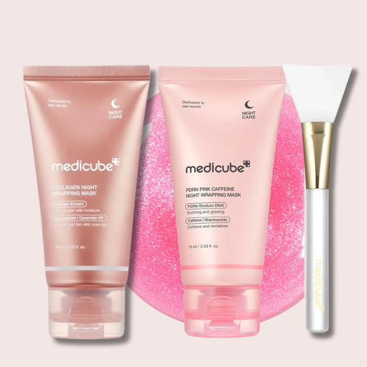 Medicube Collagen & PDRN Caffeine Night Wrapping Mask Bundle (2 PACK) + FREE Medicube Jelly Brush