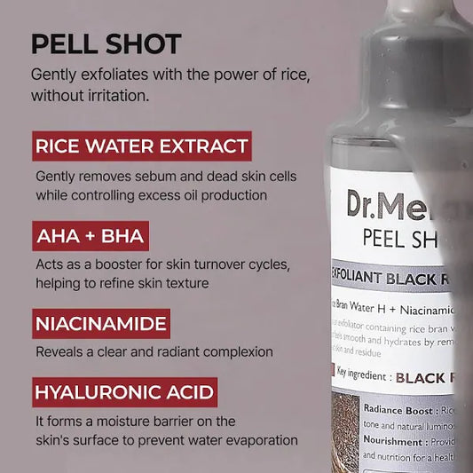 Dr.Melaxin Peel Shot Exfoliating Black Rice Ampoule – Blackheads & Pore Care (80ml)