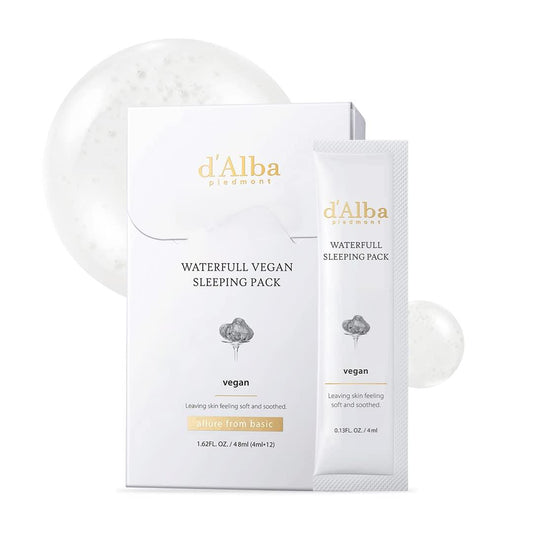 d’Alba Waterfull Vegan Sleeping Pack – 4ml × 12pcs