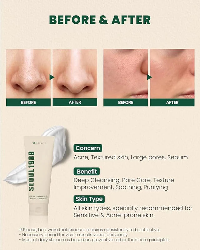 KSecret Seoul 1988 Cleansing Foam: Pine Cica 1% + Probiotics