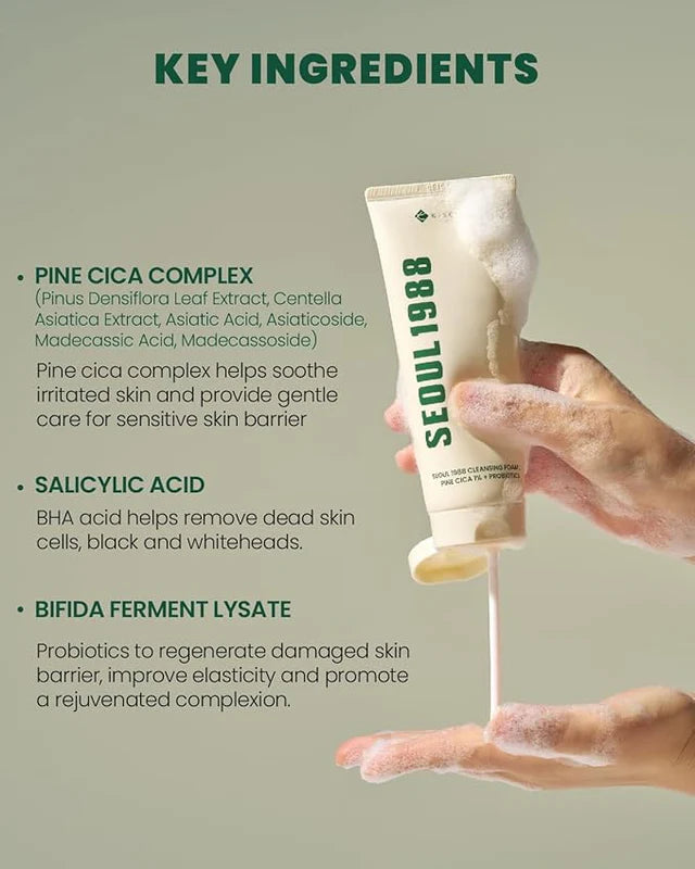 KSecret Seoul 1988 Cleansing Foam: Pine Cica 1% + Probiotics