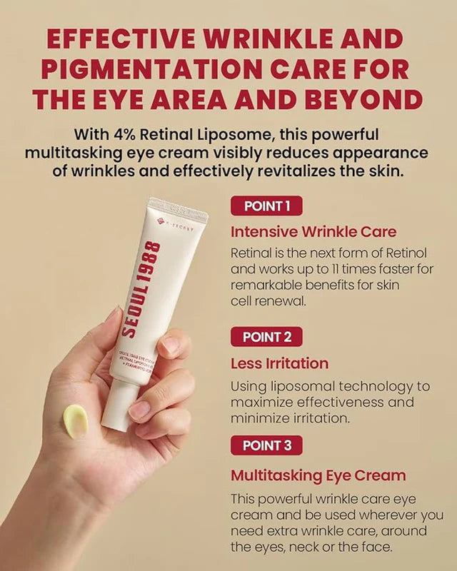 KSecret SEOUL 1988 Eye Cream – Retinal Liposome 4% + Fermented Extracts (30mL)