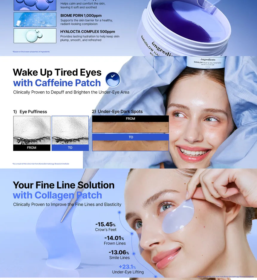 Ongredients BakuGlow Half & Half Eye Patch – 60pcs