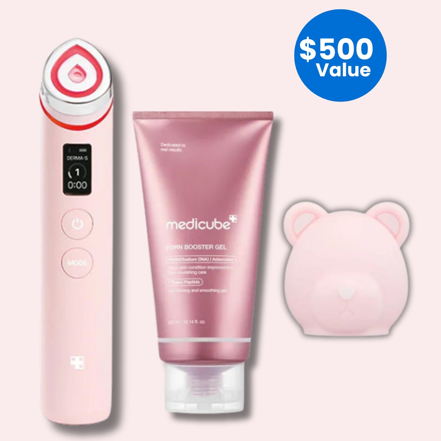 Medicube AGE-R Booster Pro Ex - PINK (+ Bear Head + AGE R PDRN BOOSTER GEL 300 ML Gift)