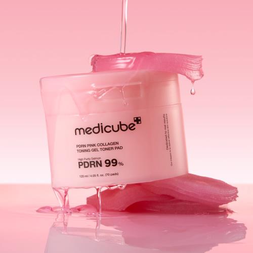 Medicube PDRN Pink Toning Gel Toner Pad (70 Pads) – Spot Brightening & Skin Tone Correction