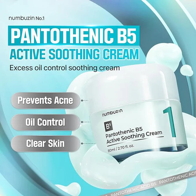 Numbuzin No.1 Pantothenic Acid Active Soothing Cream Double Set (80ml+80ml)