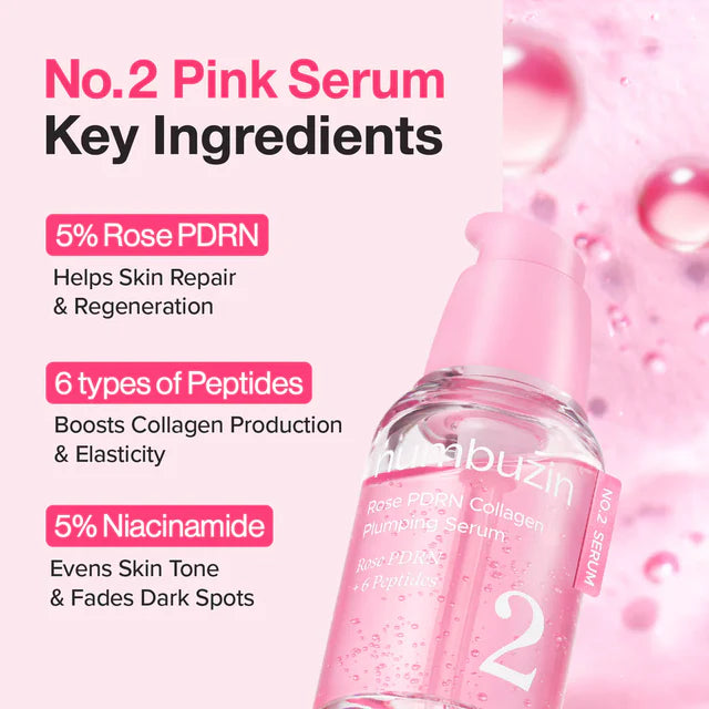Numbuzin No.2 Rose PDRN Collagen Plumping Serum (30ml)