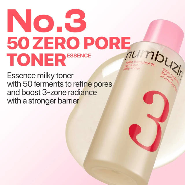 Numbuzin No.3 Bifida Bakuchiol 50 Zero Pore Milky Toner 200ml