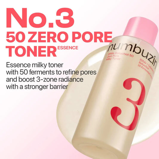 Numbuzin No.3 Bifida Bakuchiol 50 Zero Pore Milky Toner 200ml