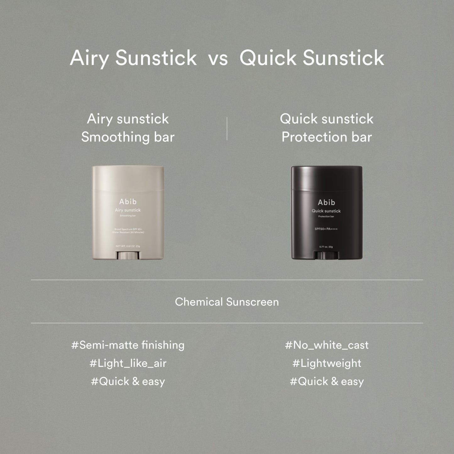 Abib Airy Sunstick Smoothing Bar SPF50+ PA++++ 23g (OTC Version)