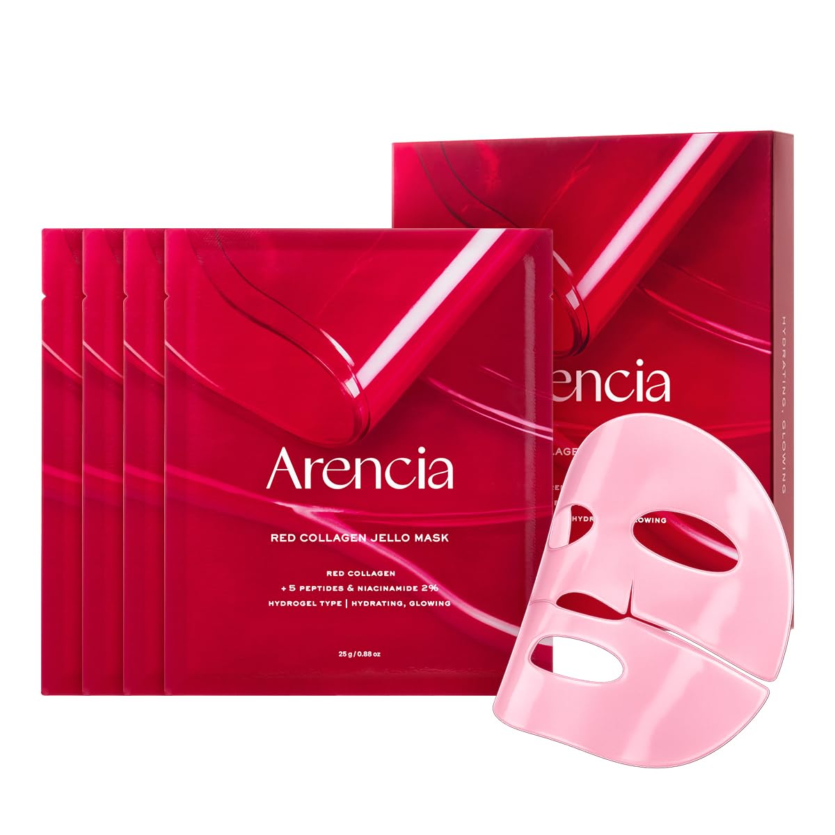 Arencia Red Collagen Jello Mask Box (4 Sheets)