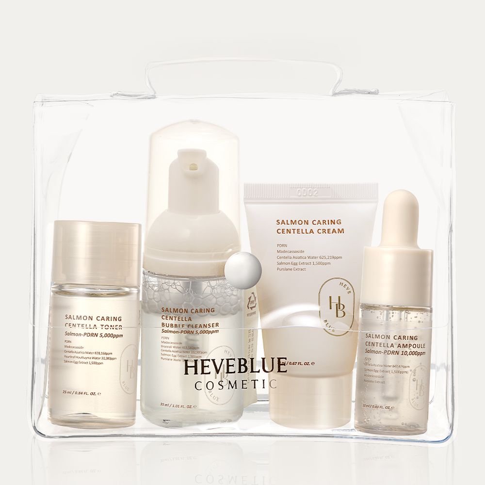 Heveblue Salmon Caring Centella Special Travel Kit Bag