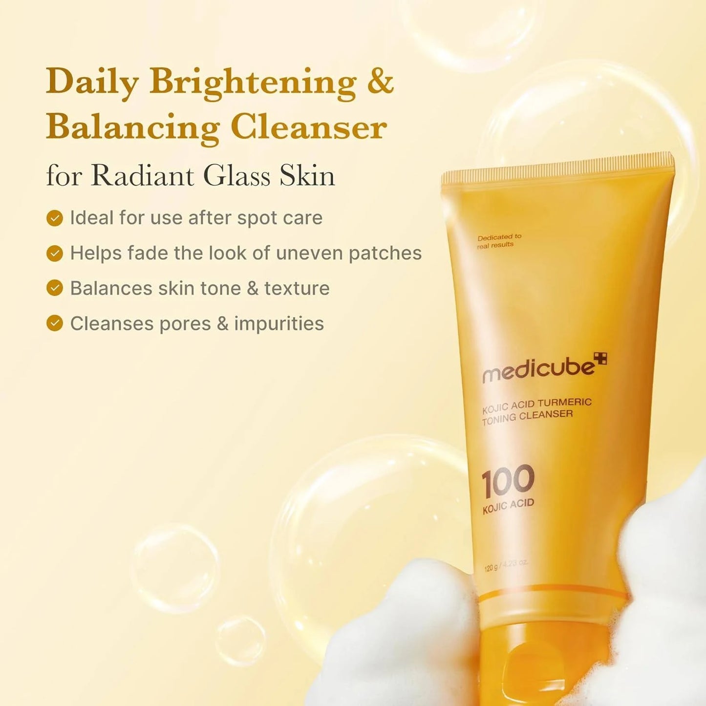 Medicube Kojic Acid Turmeric Toning Cleanser (120g)
