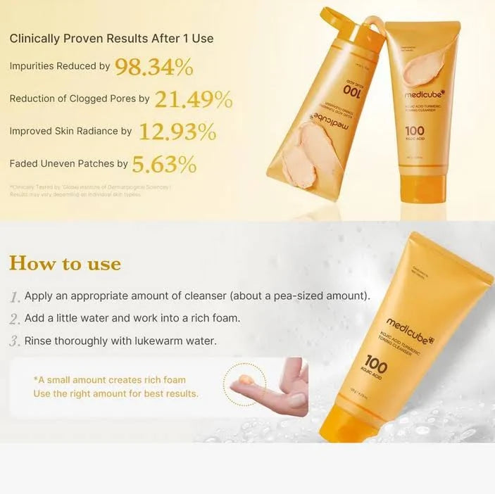 Medicube Kojic Acid Turmeric Toning Cleanser (120g)